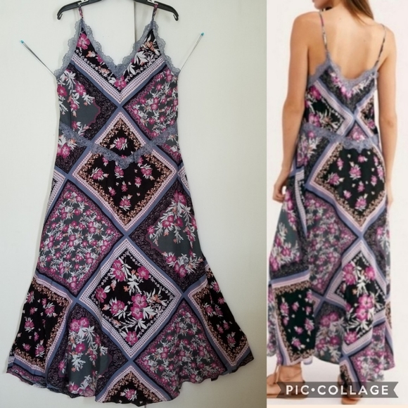 Free people, Stevie Floral Lace Trim Maxi Dress. - Picture 4 of 13